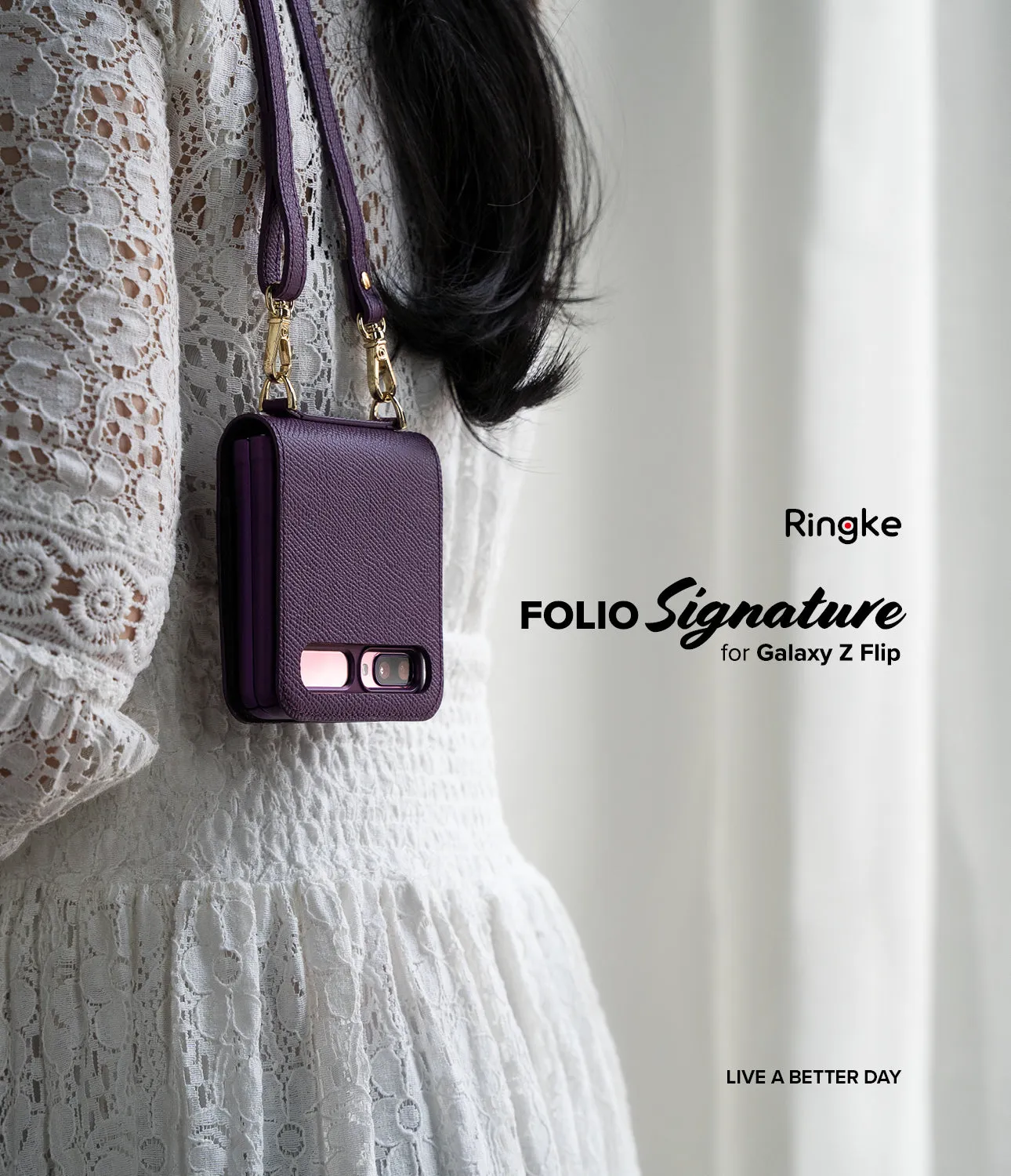 #1 Best Seller: Galaxy Z Flip Case | Folio Signature Purple  Today Only!