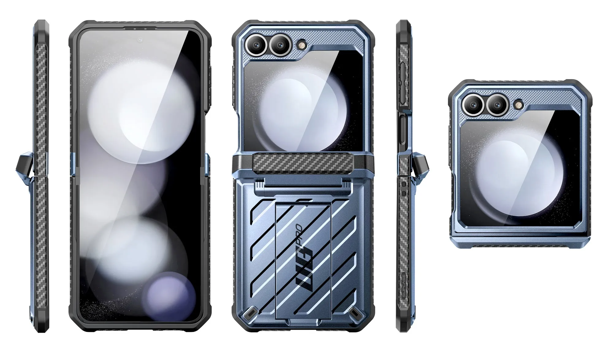 #1 Best Seller: Galaxy Z Flip6 Unicorn Beetle PRO Rugged Case with Belt Clip-Metallic Blue  Limited Stock!