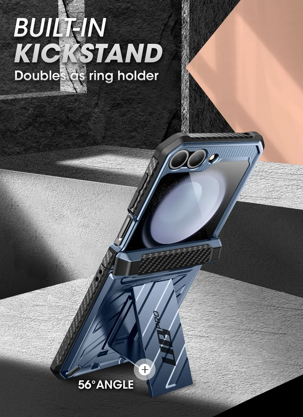 #1 Best Seller: Galaxy Z Flip6 Unicorn Beetle PRO Rugged Case with Belt Clip-Metallic Blue  Limited Stock!