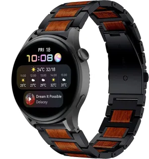 #1 Best Seller: Huawei Watch 3 (Pro) Wood/Steel Strap (Black)  Stylish & Comfortable