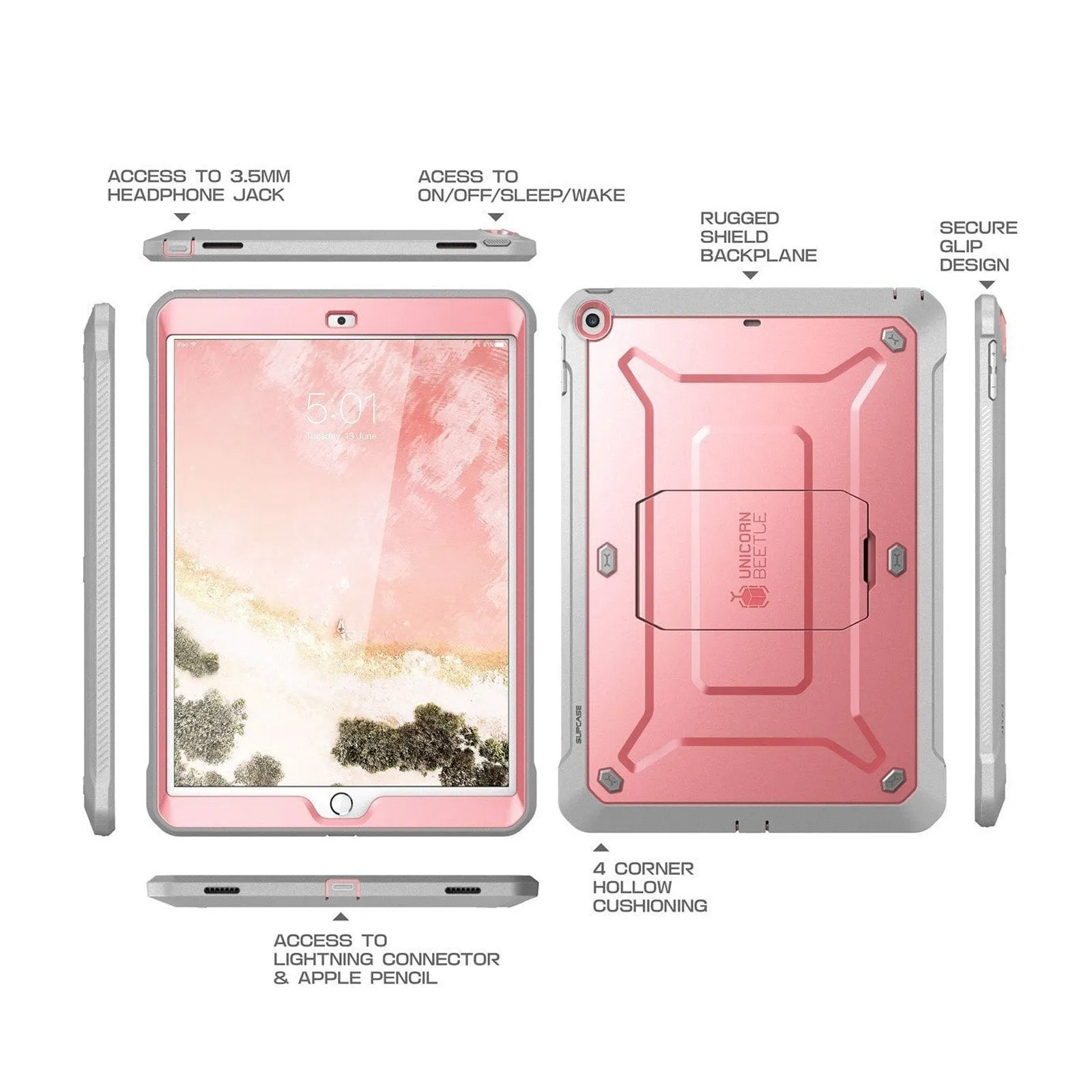 #1 Best Seller: iPad 9.7 inch Unicorn Beetle Pro Full-Body Case-Rose Gold  Limited Availability!
