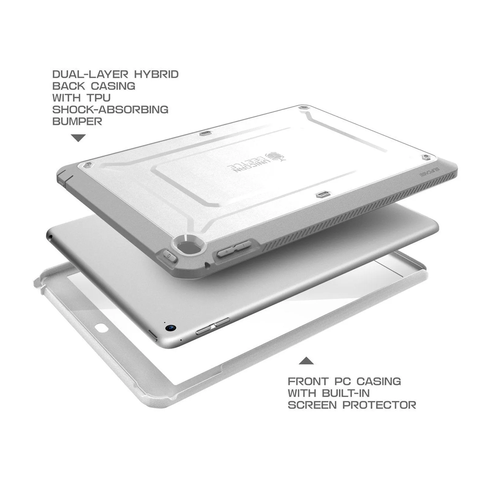 #1 Best Seller: iPad Air 2 Unicorn Beetle Pro Full-Body Protective Case-White  Limited Availability!