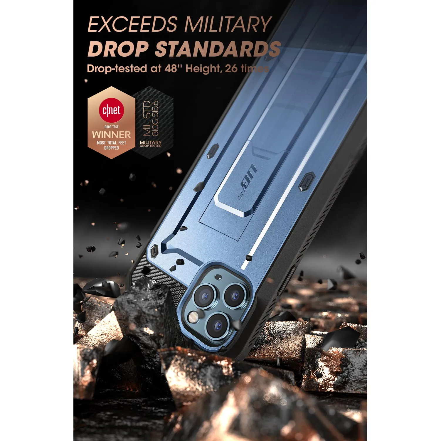 #1 Best Seller: iPhone 13 Pro Max 6.7 inch Unicorn Beetle Pro Rugged Case-Metallic Blue  Almost Sold Out!