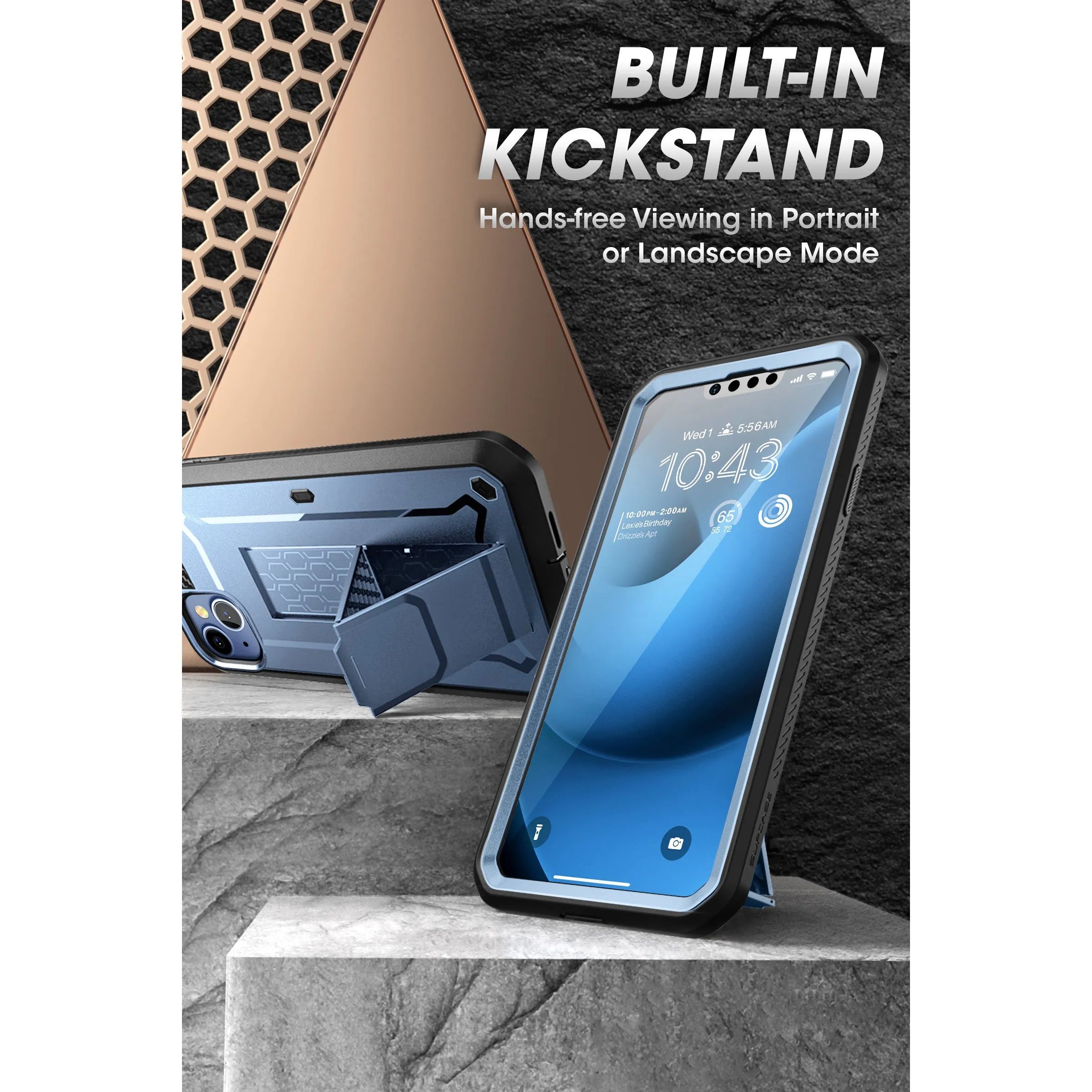 #1 Best Seller: iPhone 14 6.1 inch Unicorn Beetle PRO Rugged Case-Metallic Blue  Stylish & Comfortable