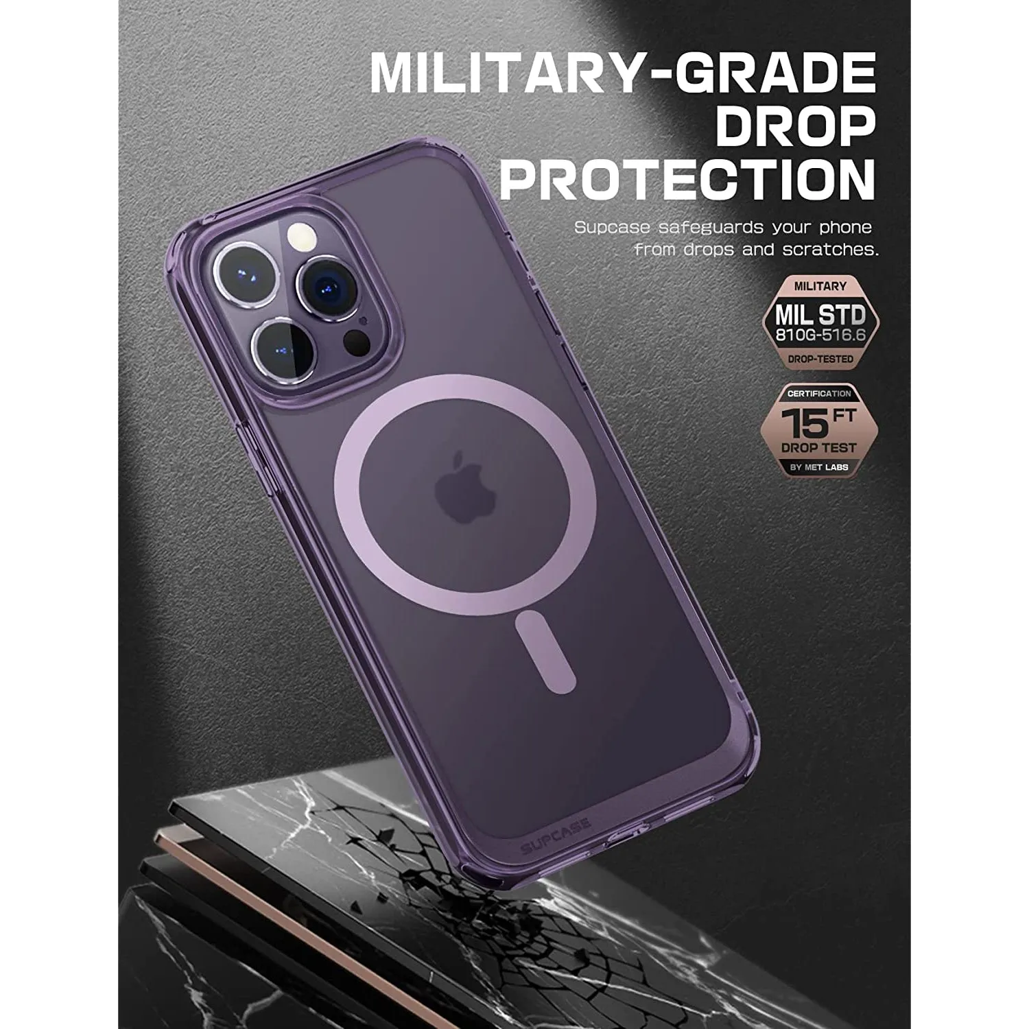 #1 Best Seller: iPhone 14 Pro Max 6.7 inch Unicorn Beetle MAG Slim Clear MagSafe Case-Purple Fog  Ends Soon!