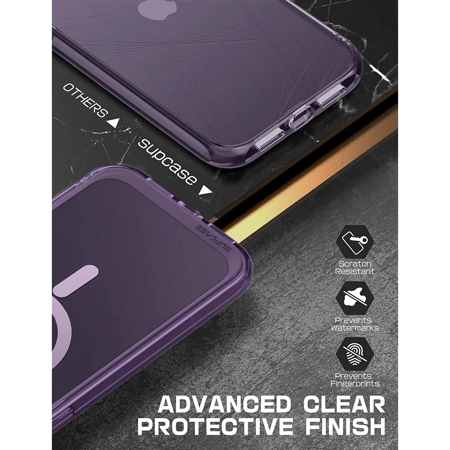 #1 Best Seller: iPhone 14 Pro Max 6.7 inch Unicorn Beetle MAG Slim Clear MagSafe Case-Purple Fog  Ends Soon!
