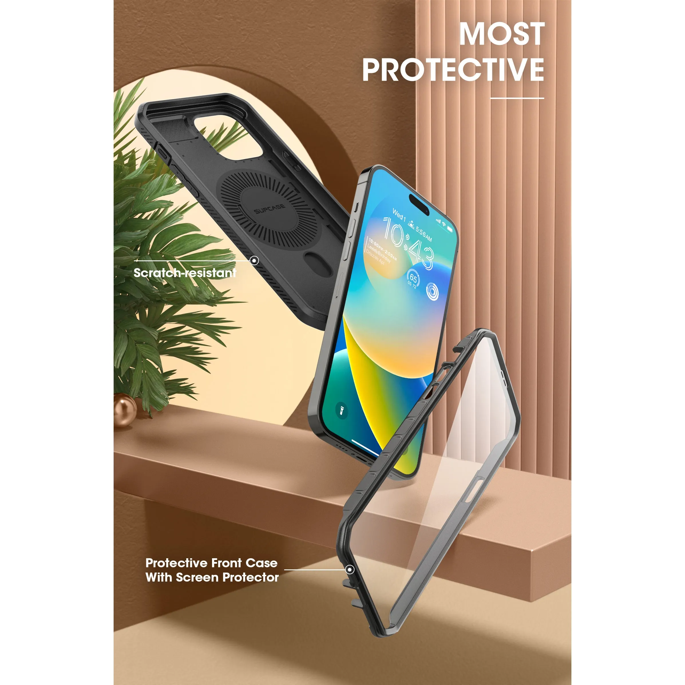 #1 Best Seller: iPhone 14 Pro Max 6.7 inch Unicorn Beetle PRO MAG Rugged Case with Tempered Glass-Black  Limited Stock!