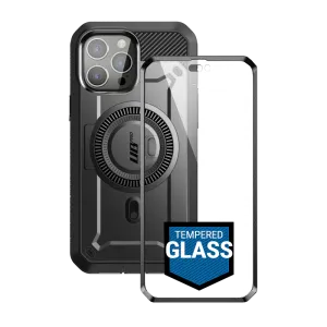 #1 Best Seller: iPhone 14 Pro Max 6.7 inch Unicorn Beetle PRO MAG Rugged Case with Tempered Glass-Black  Limited Stock!