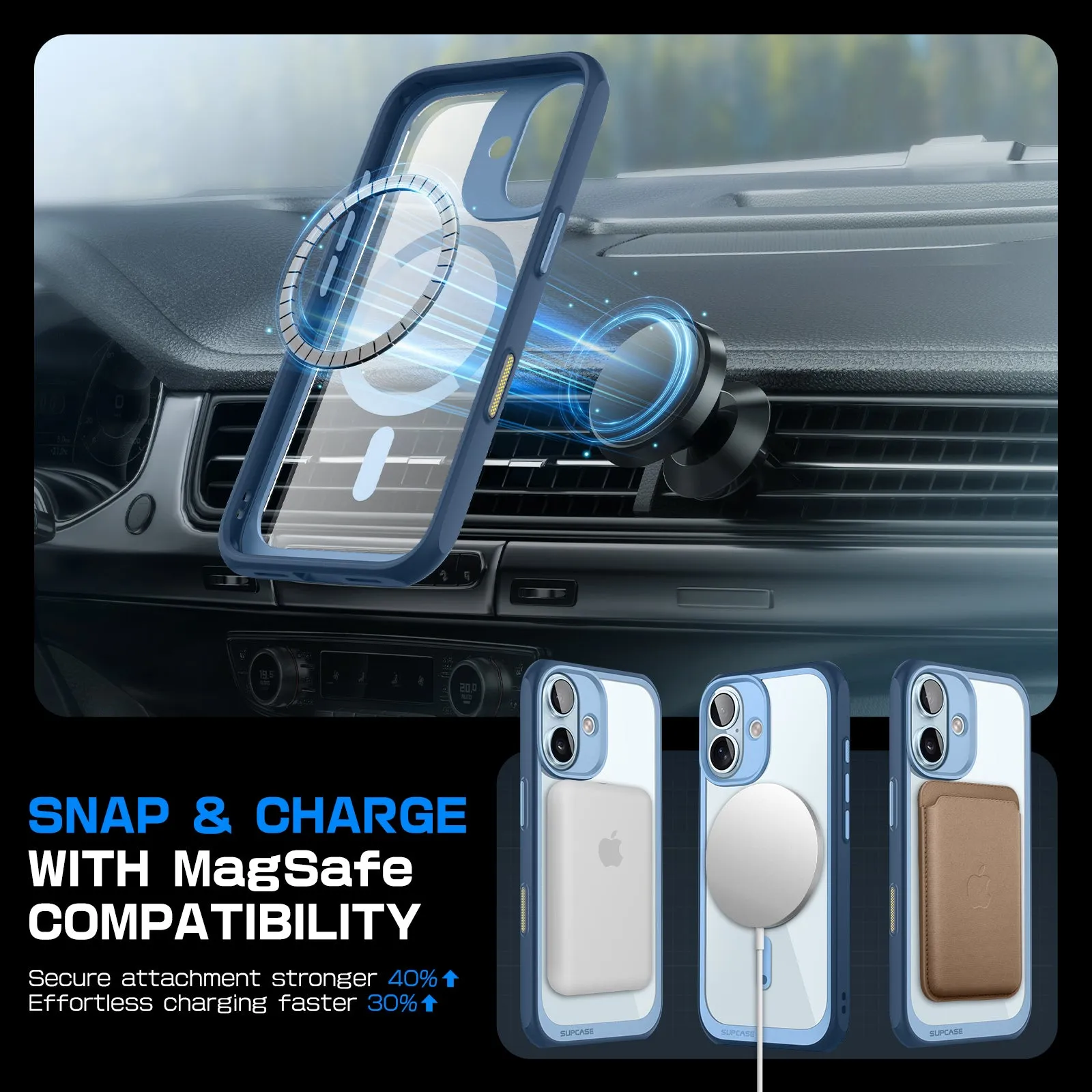 #1 Best Seller: iPhone 16 6.1 inch Unicorn Beetle MAG Slim Clear MagSafe Camera Control Button Case-Blue  Going Fast!