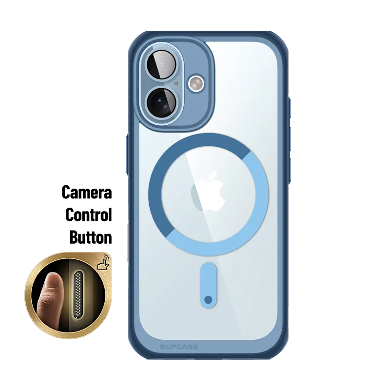 #1 Best Seller: iPhone 16 6.1 inch Unicorn Beetle MAG Slim Clear MagSafe Camera Control Button Case-Blue  Going Fast!
