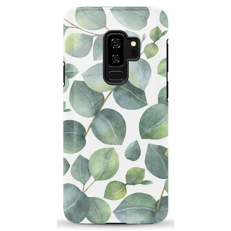 #1 Best Seller: Leaf Me Alone | Green Floral Print Samsung Case  Last Few Pieces!