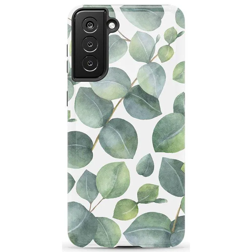 #1 Best Seller: Leaf Me Alone | Green Floral Print Samsung Case  Last Few Pieces!