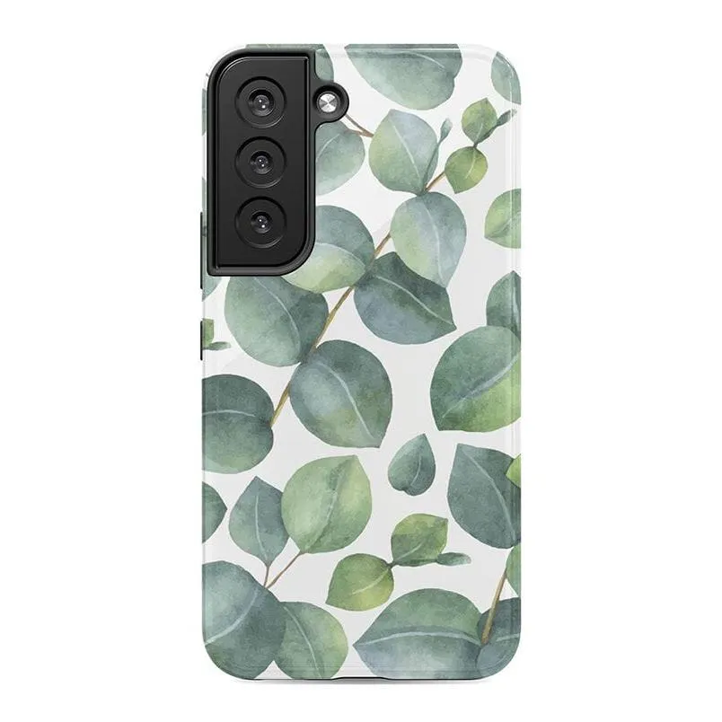 #1 Best Seller: Leaf Me Alone | Green Floral Print Samsung Case  Last Few Pieces!