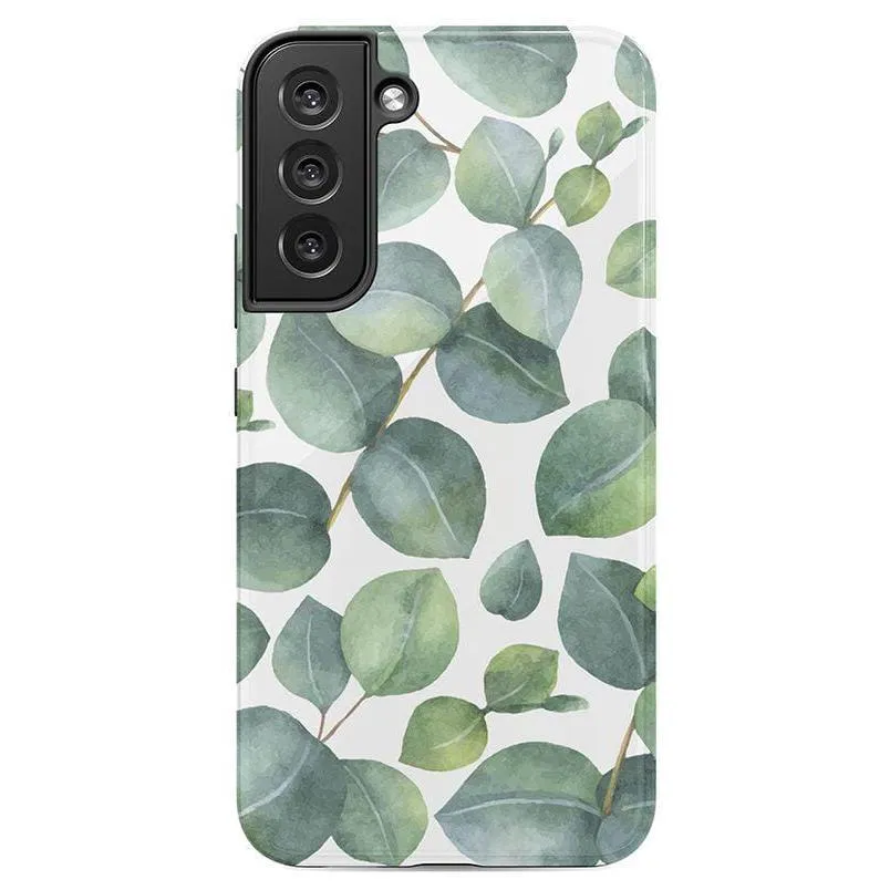 #1 Best Seller: Leaf Me Alone | Green Floral Print Samsung Case  Last Few Pieces!