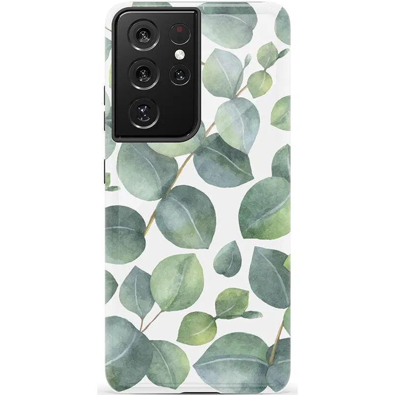 #1 Best Seller: Leaf Me Alone | Green Floral Print Samsung Case  Last Few Pieces!