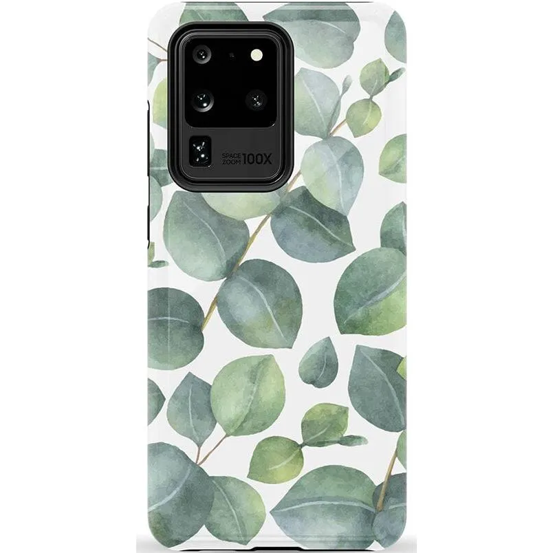 #1 Best Seller: Leaf Me Alone | Green Floral Print Samsung Case  Last Few Pieces!