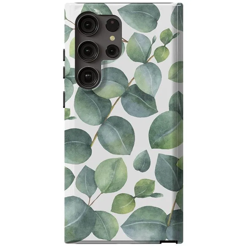 #1 Best Seller: Leaf Me Alone | Green Floral Print Samsung Case  Last Few Pieces!