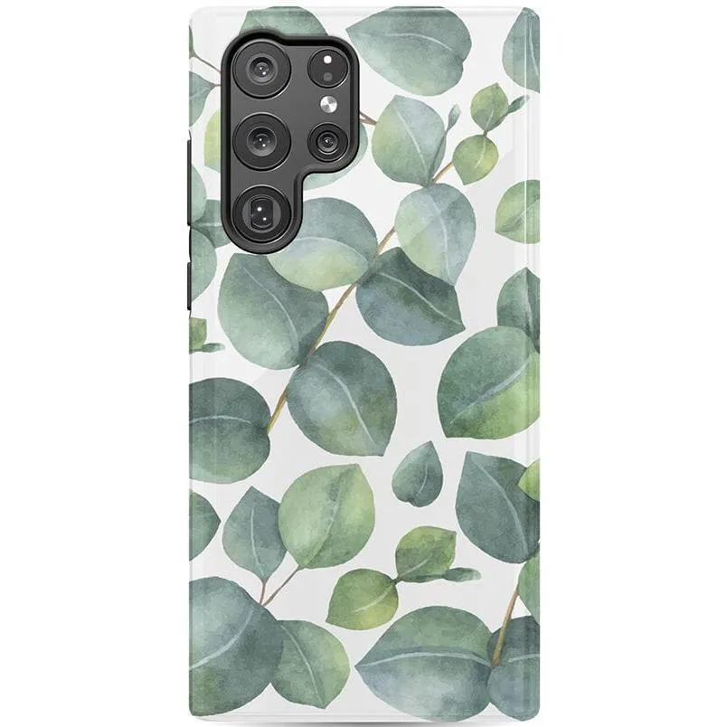 #1 Best Seller: Leaf Me Alone | Green Floral Print Samsung Case  Last Few Pieces!