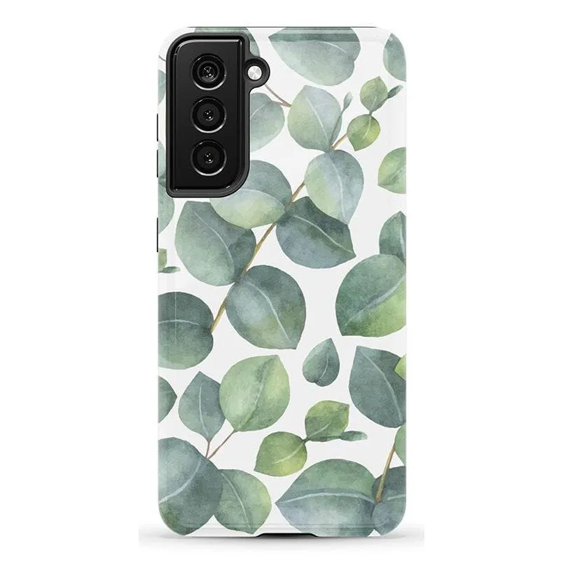 #1 Best Seller: Leaf Me Alone | Green Floral Print Samsung Case  Last Few Pieces!