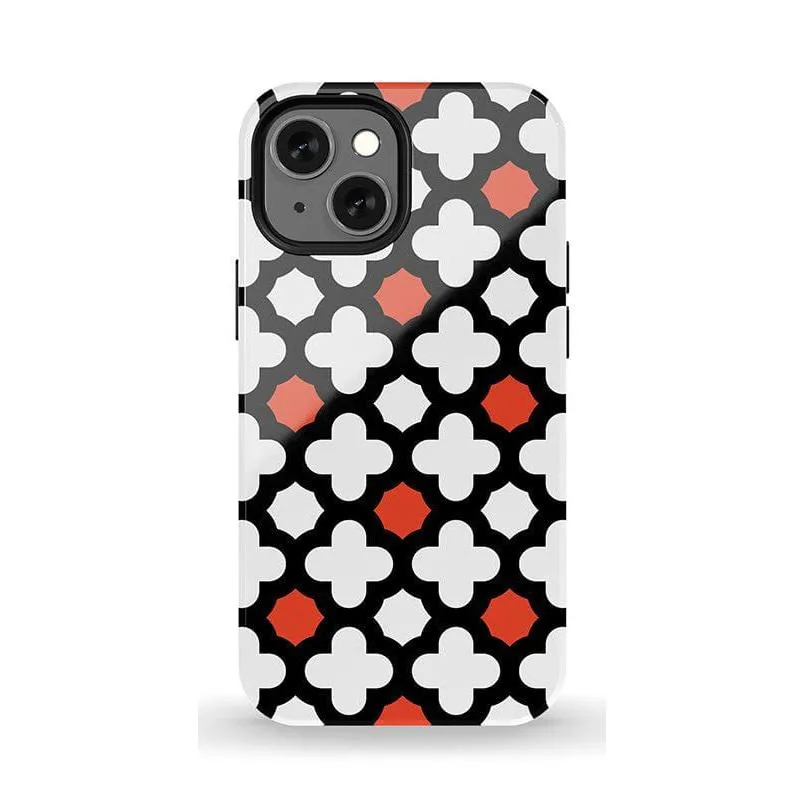 #1 Best Seller: Red Lattice Tile | High Contrast Design Case  Ends Soon!