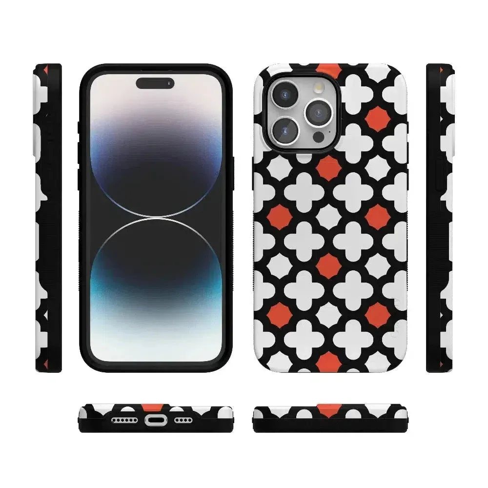 #1 Best Seller: Red Lattice Tile | High Contrast Design Case  Ends Soon!