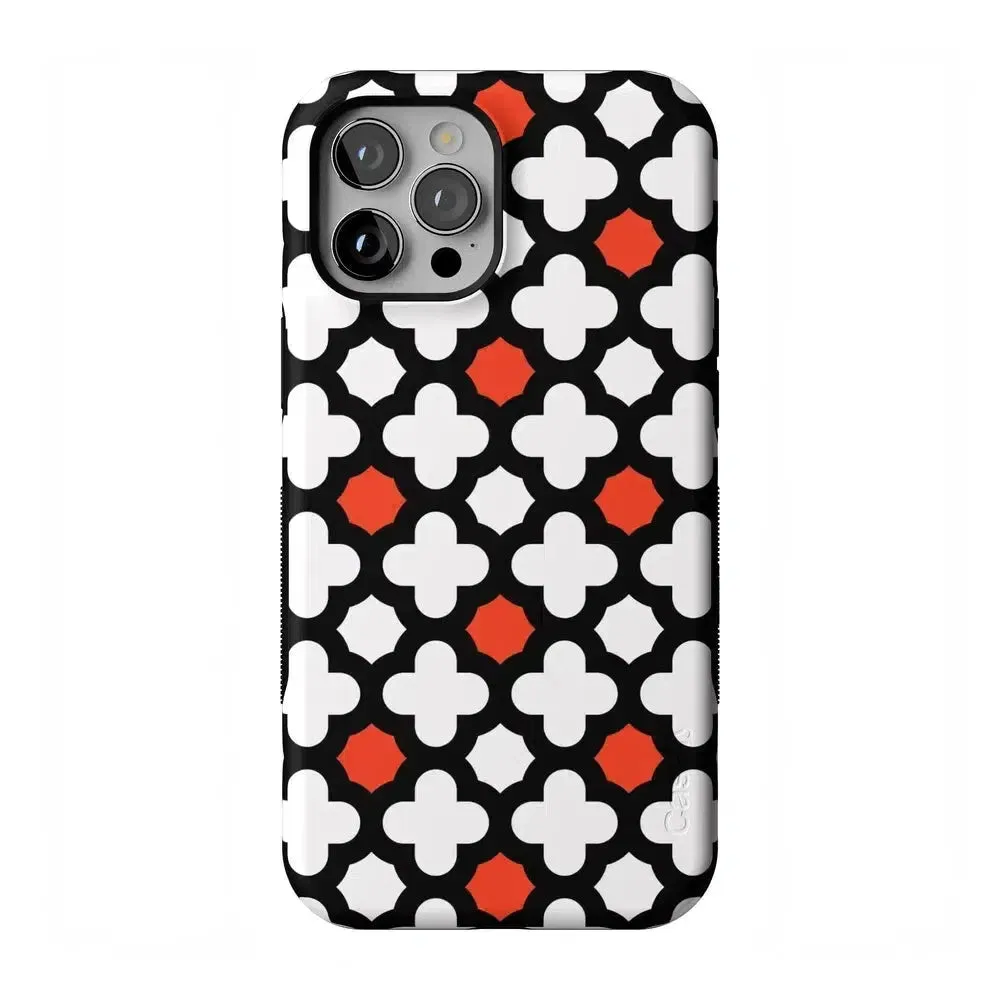 #1 Best Seller: Red Lattice Tile | High Contrast Design Case  Ends Soon!