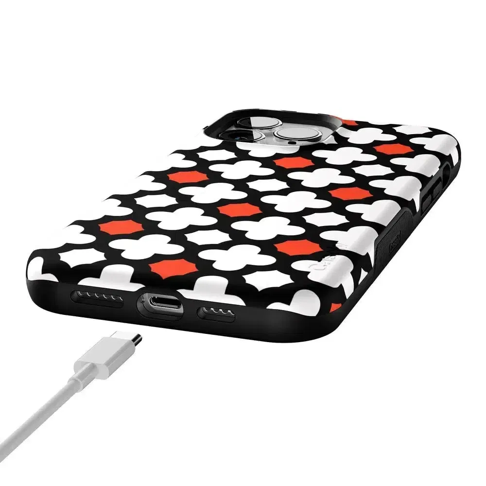 #1 Best Seller: Red Lattice Tile | High Contrast Design Case  Ends Soon!