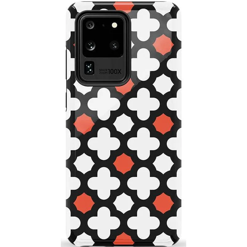#1 Best Seller: Red Lattice Tile | High Contrast Design Case  Ends Soon!