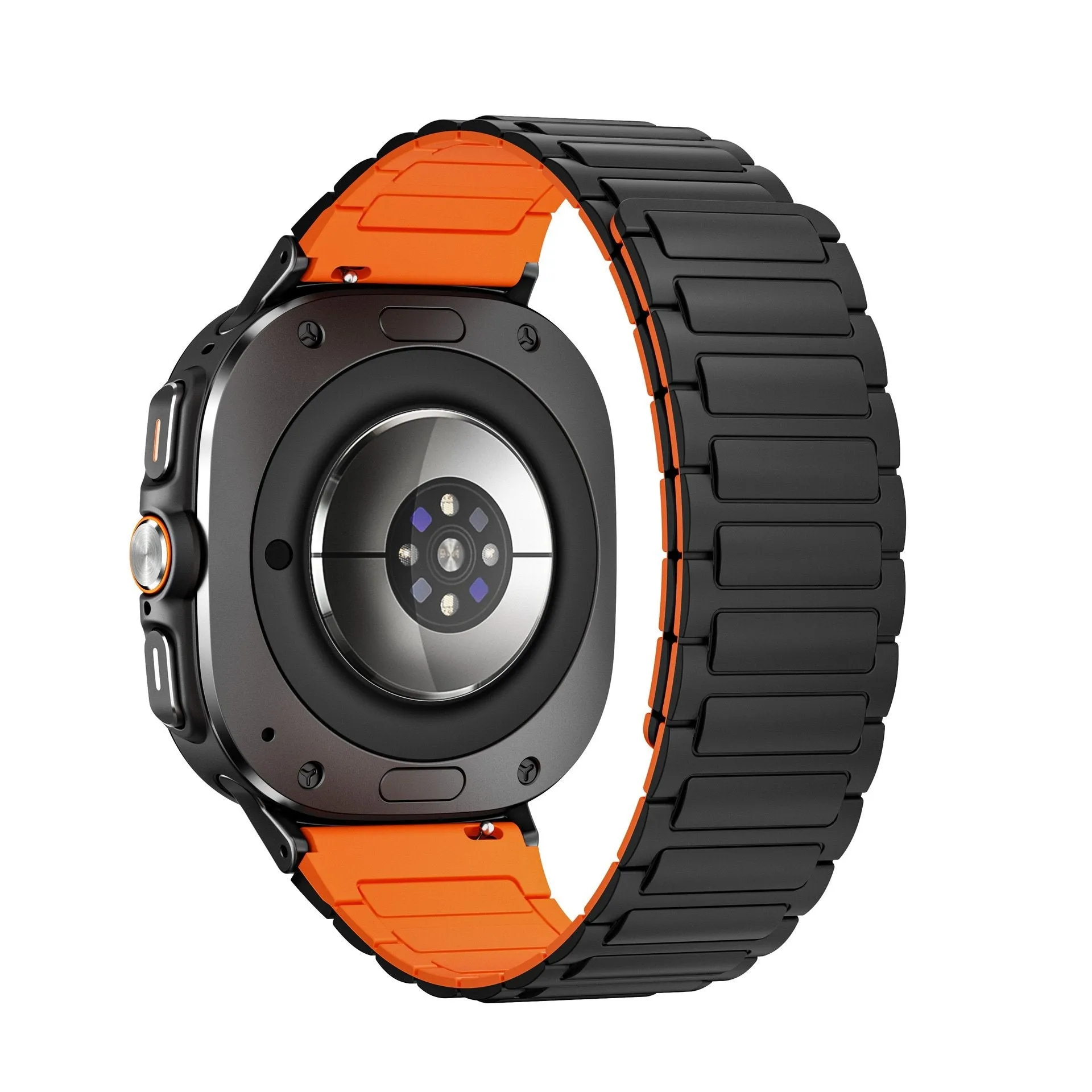 #1 Best Seller: Samsung Galaxy Watch Ultra Magnetic Silicone Strap (Black/Orange)  Today Only!