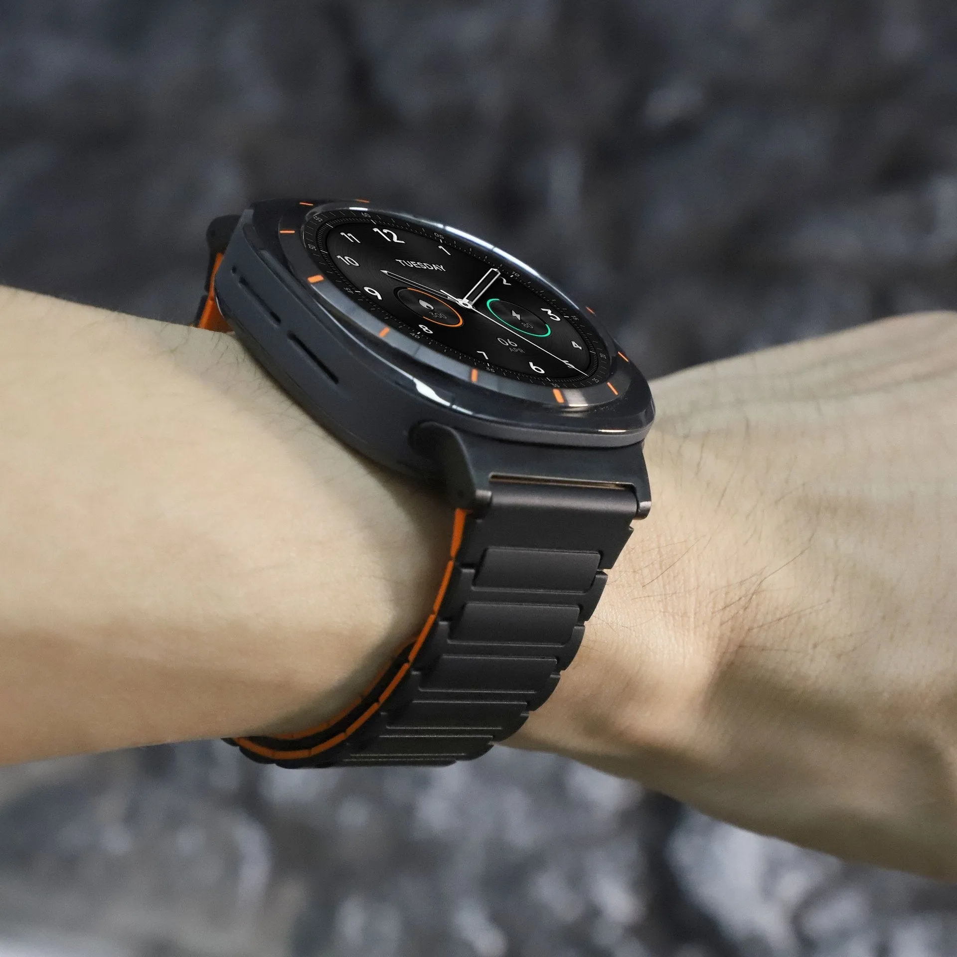 #1 Best Seller: Samsung Galaxy Watch Ultra Magnetic Silicone Strap (Black/Orange)  Today Only!