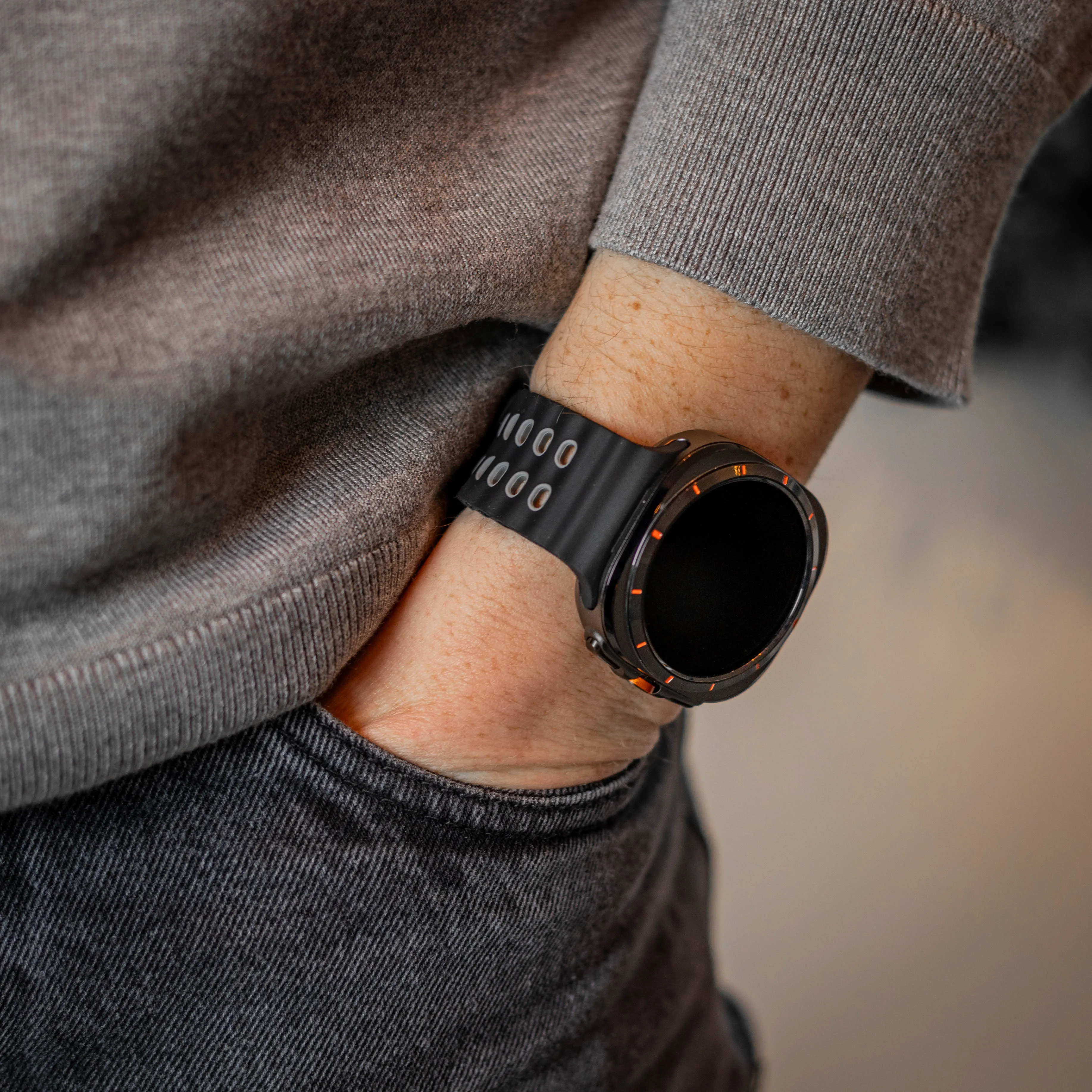 #1 Best Seller: Samsung Galaxy Watch Ultra Wave Silicone Strap (Black/Grey)  Last Few Pieces!