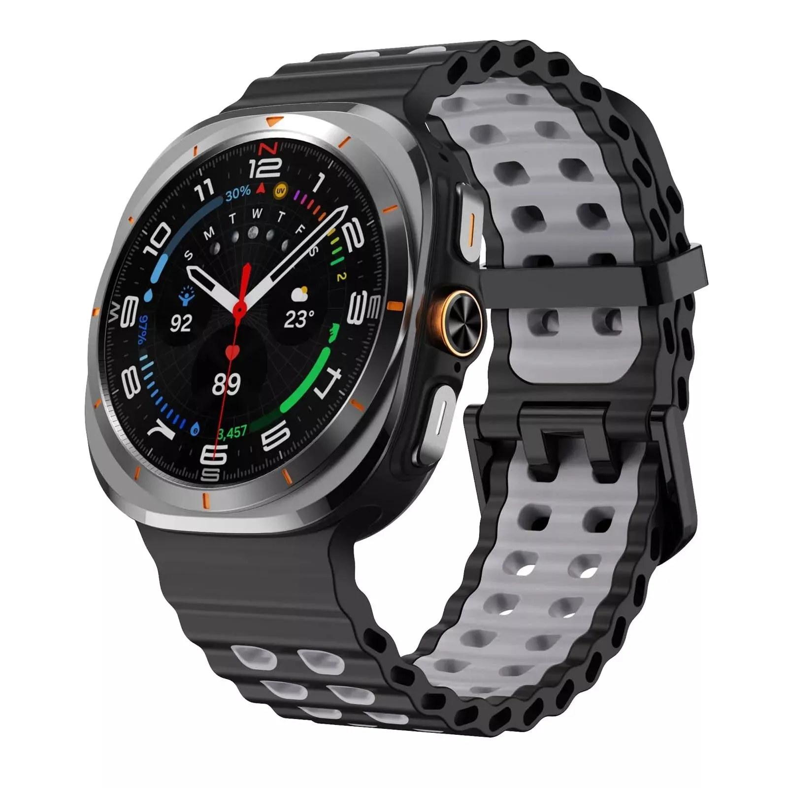 #1 Best Seller: Samsung Galaxy Watch Ultra Wave Silicone Strap (Black/Grey)  Last Few Pieces!