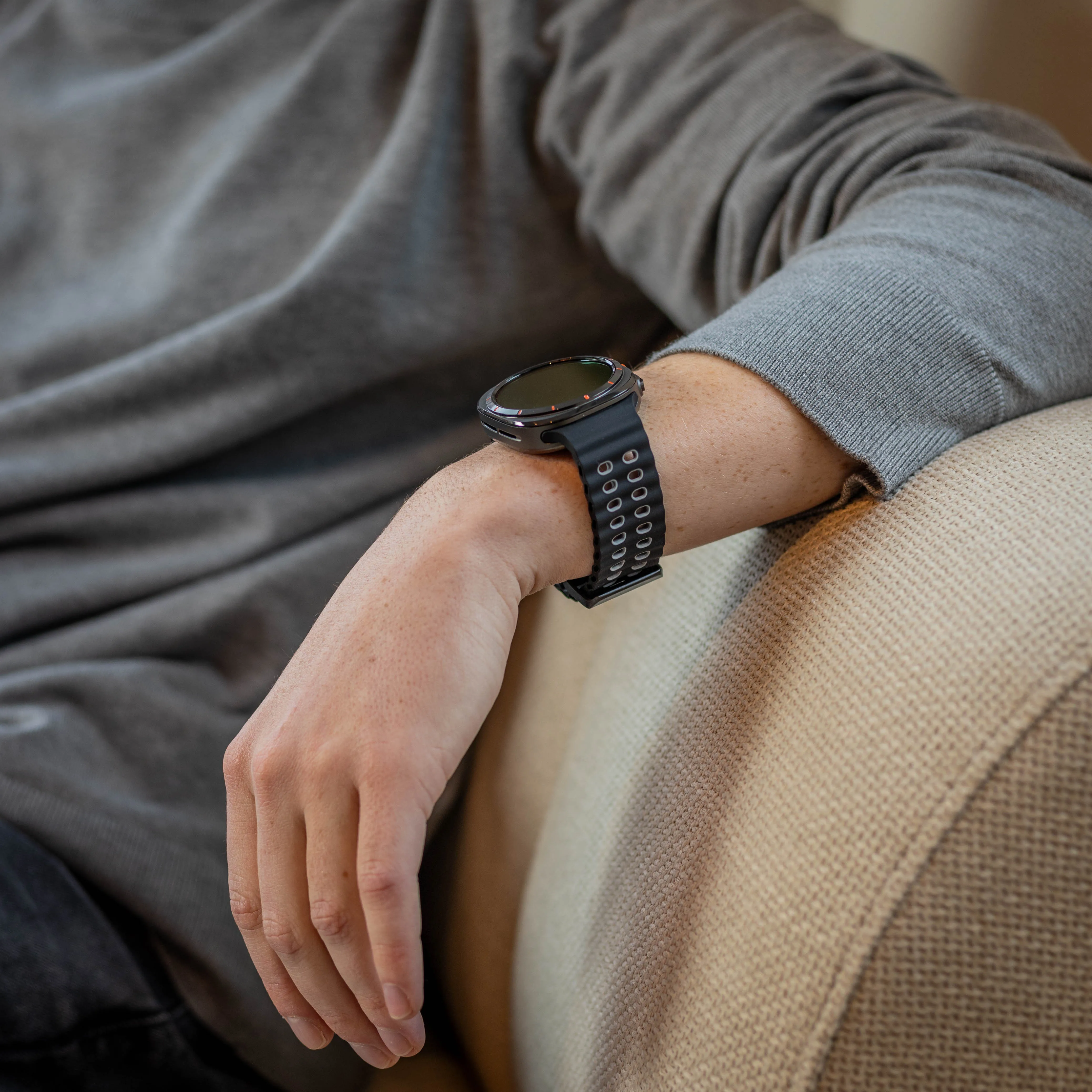 #1 Best Seller: Samsung Galaxy Watch Ultra Wave Silicone Strap (Black/Grey)  Last Few Pieces!