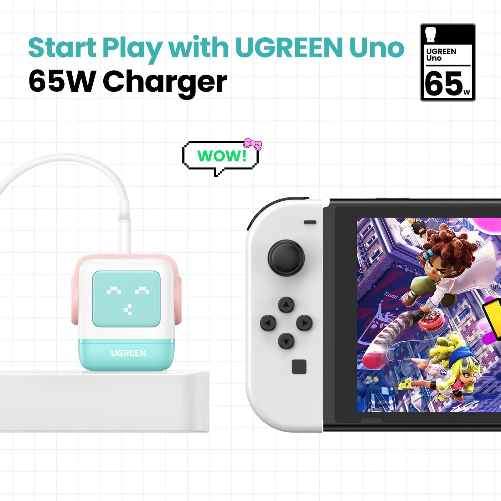 #1 Best Seller: UGREEN Uno Charger 65W  (Cyan)  Limited Availability!