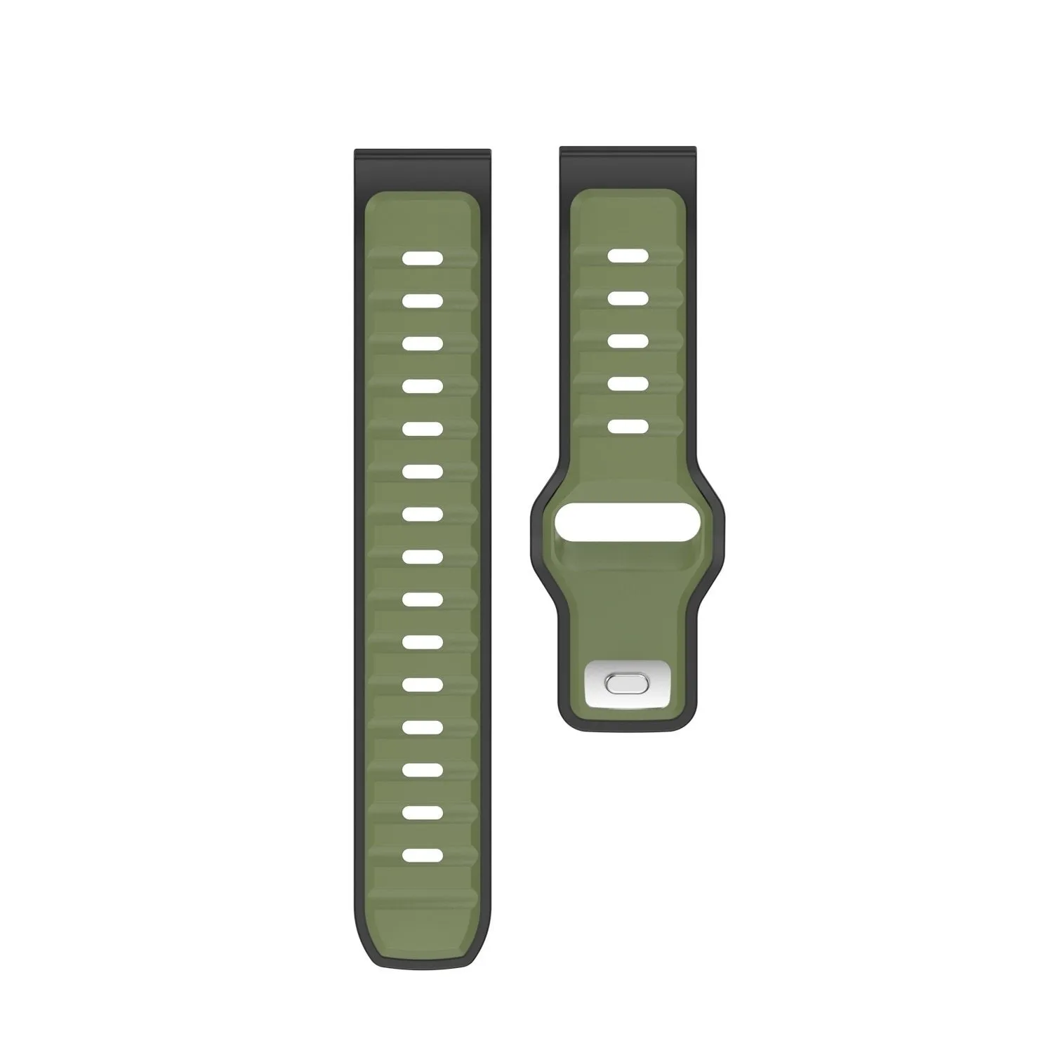 Affordable Luxury Amazfit GTS 2 Outdoor Duo Silicone Strap (Green/Black)  Today Only!