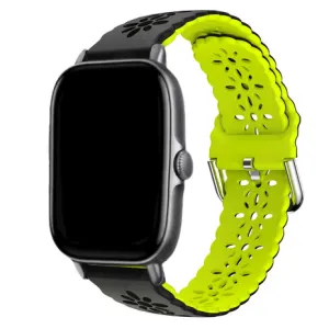 Affordable Luxury Amazfit GTS 2 Silicone Strap Patterned (Black/Green)  Almost Gone!