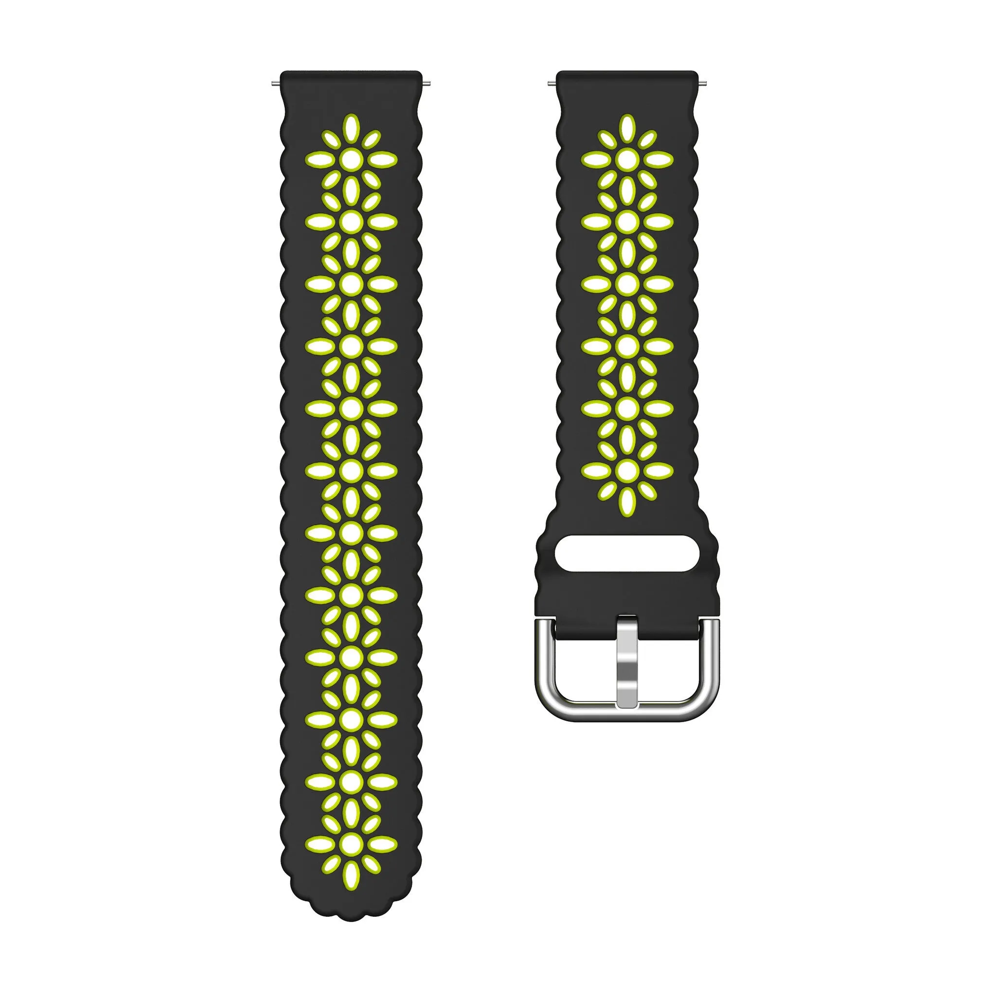 Affordable Luxury Amazfit GTS 2 Silicone Strap Patterned (Black/Green)  Almost Gone!