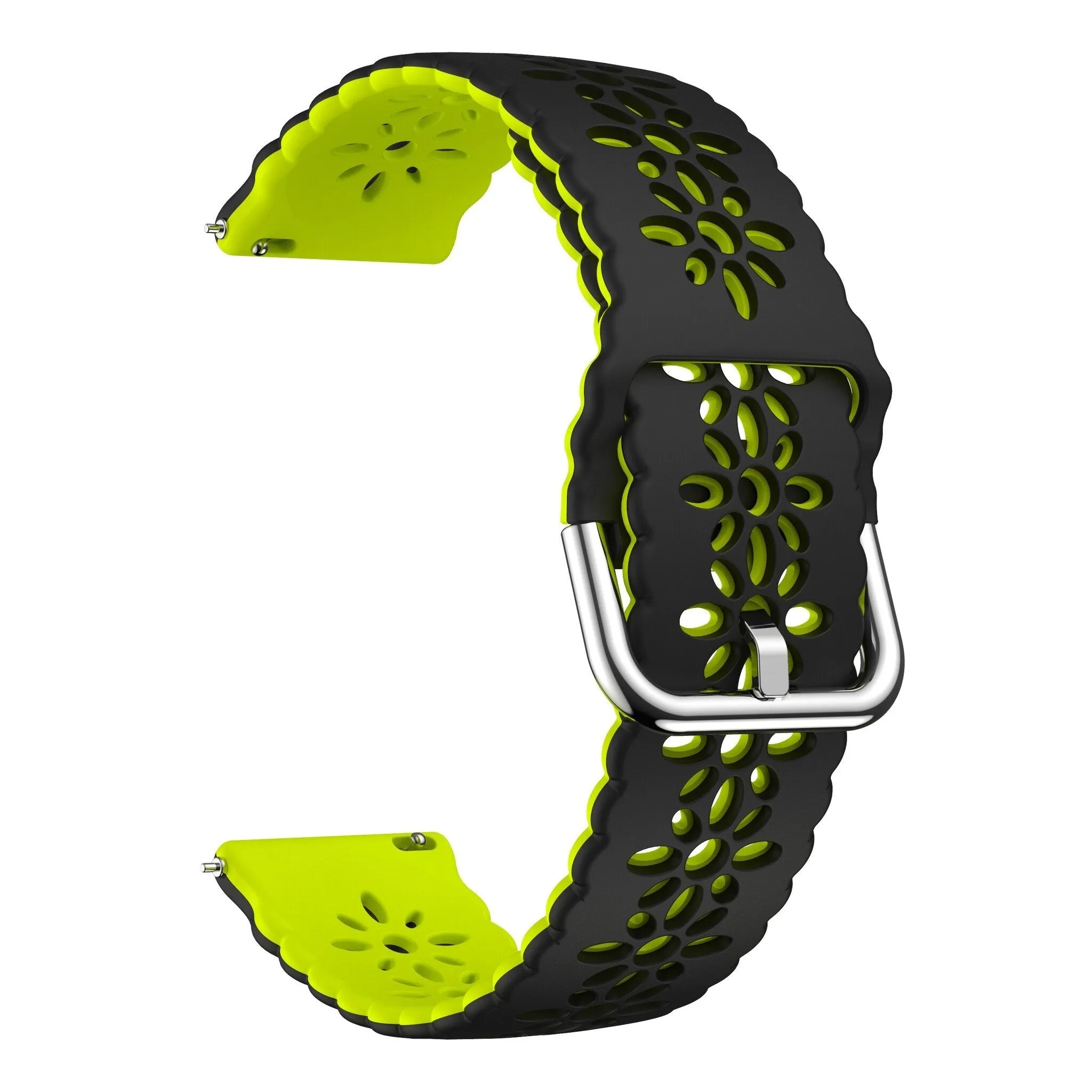 Affordable Luxury Amazfit GTS 2 Silicone Strap Patterned (Black/Green)  Almost Gone!
