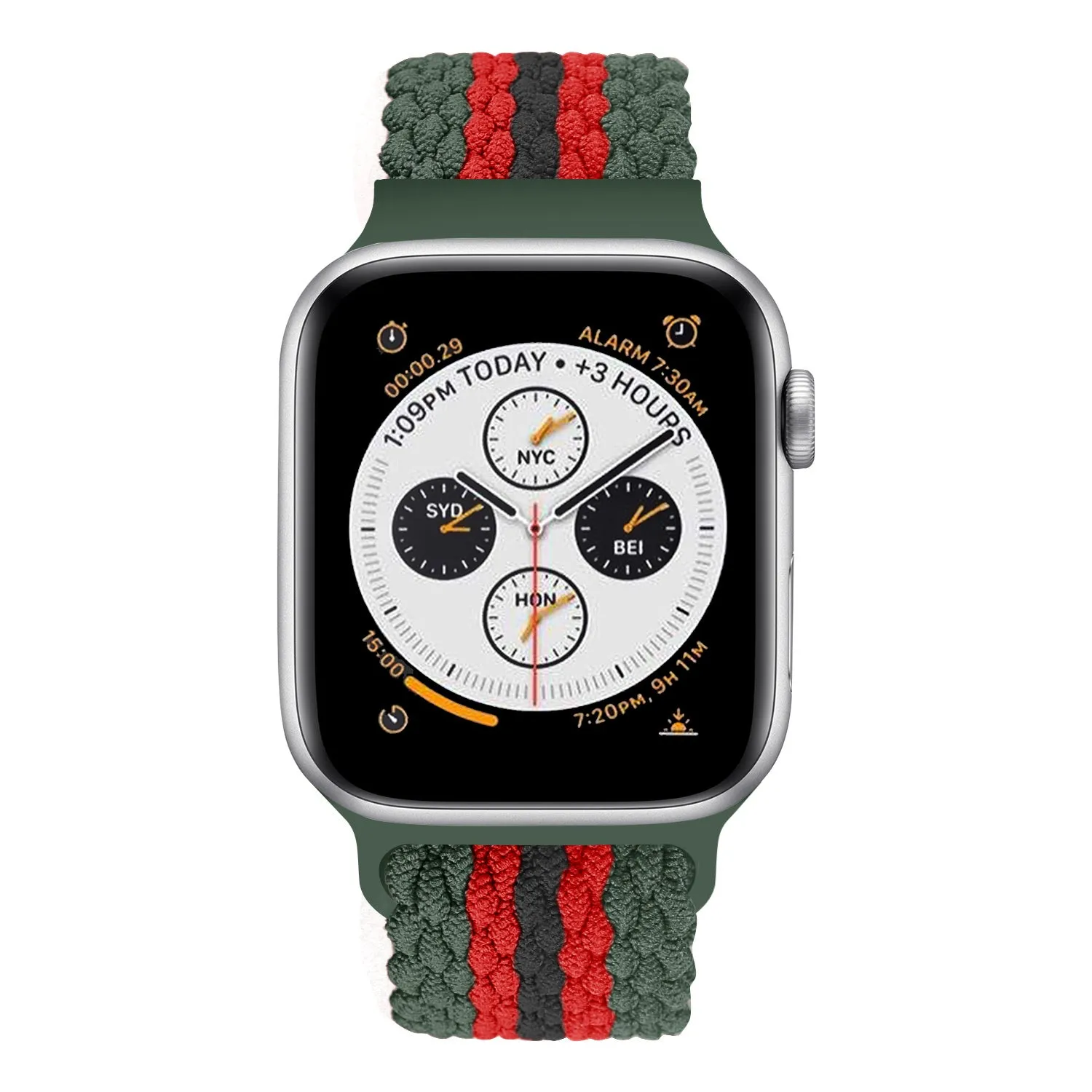 Affordable Luxury Apple Watch Braided Nylon Strap (Red/Black/Green)  Limited Stock!