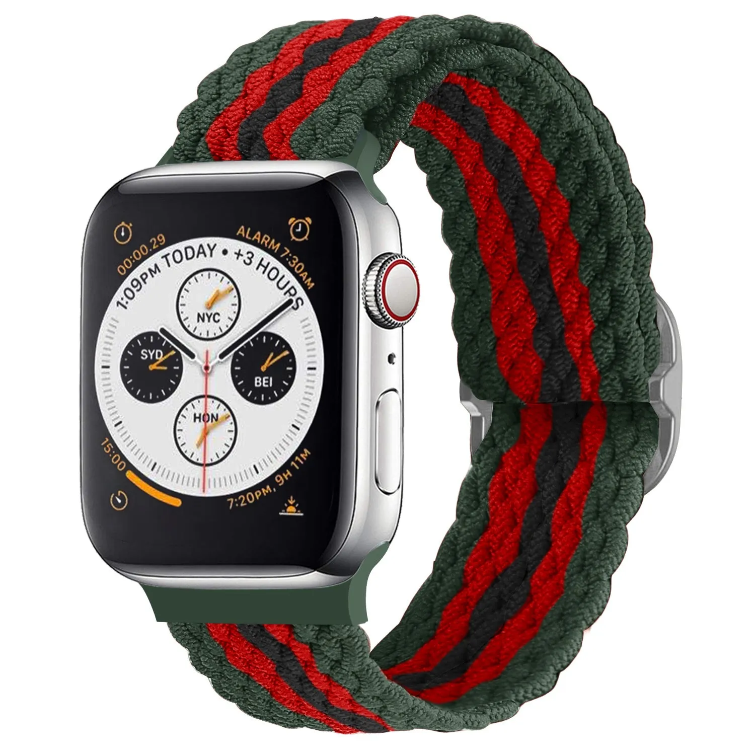 Affordable Luxury Apple Watch Braided Nylon Strap (Red/Black/Green)  Limited Stock!