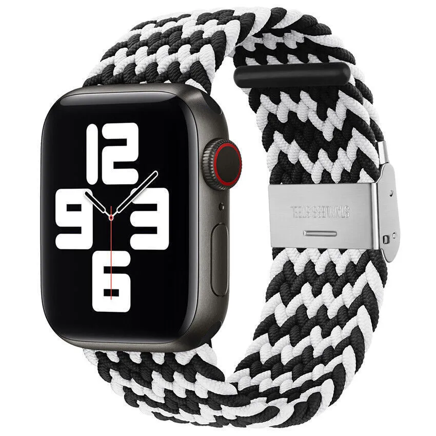 Affordable Luxury Apple Watch Braided Strap (Black/White)  Last Few Pieces!