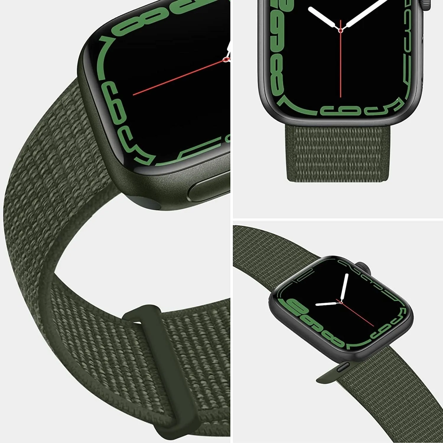 Affordable Luxury Apple Watch Nylon Loop Strap (Army Green)  Going Fast!