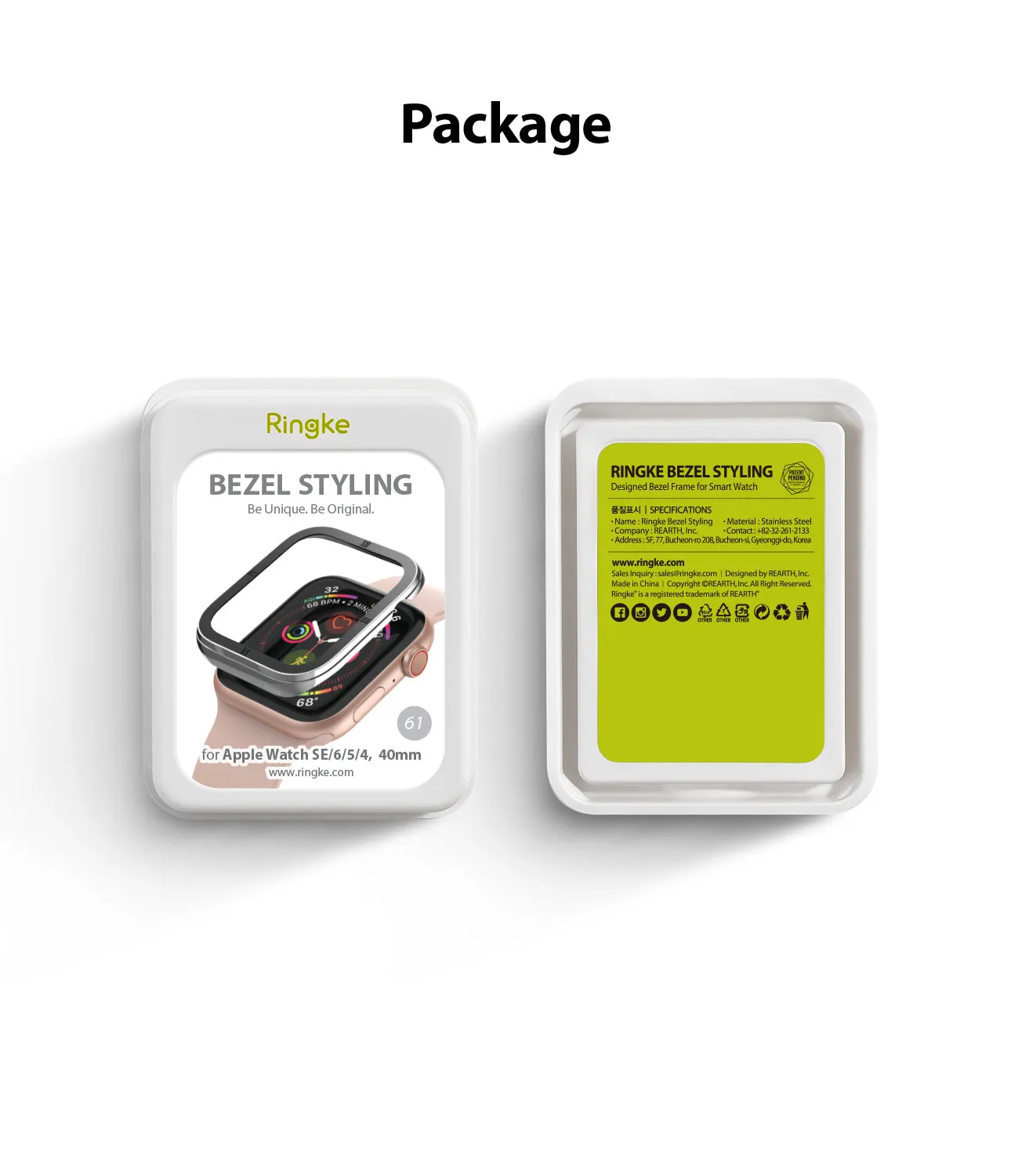Affordable Luxury Apple Watch Series 6 / SE / 5 / 4 (40mm) | Premium Bezel Styling Silver   Black  Limited Availability!