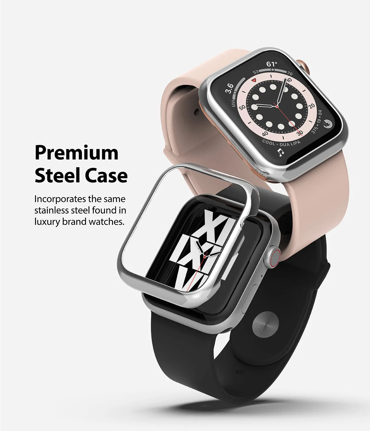 Affordable Luxury Apple Watch Series 6 / SE / 5 / 4 (40mm) | Premium Bezel Styling Silver   Black  Limited Availability!