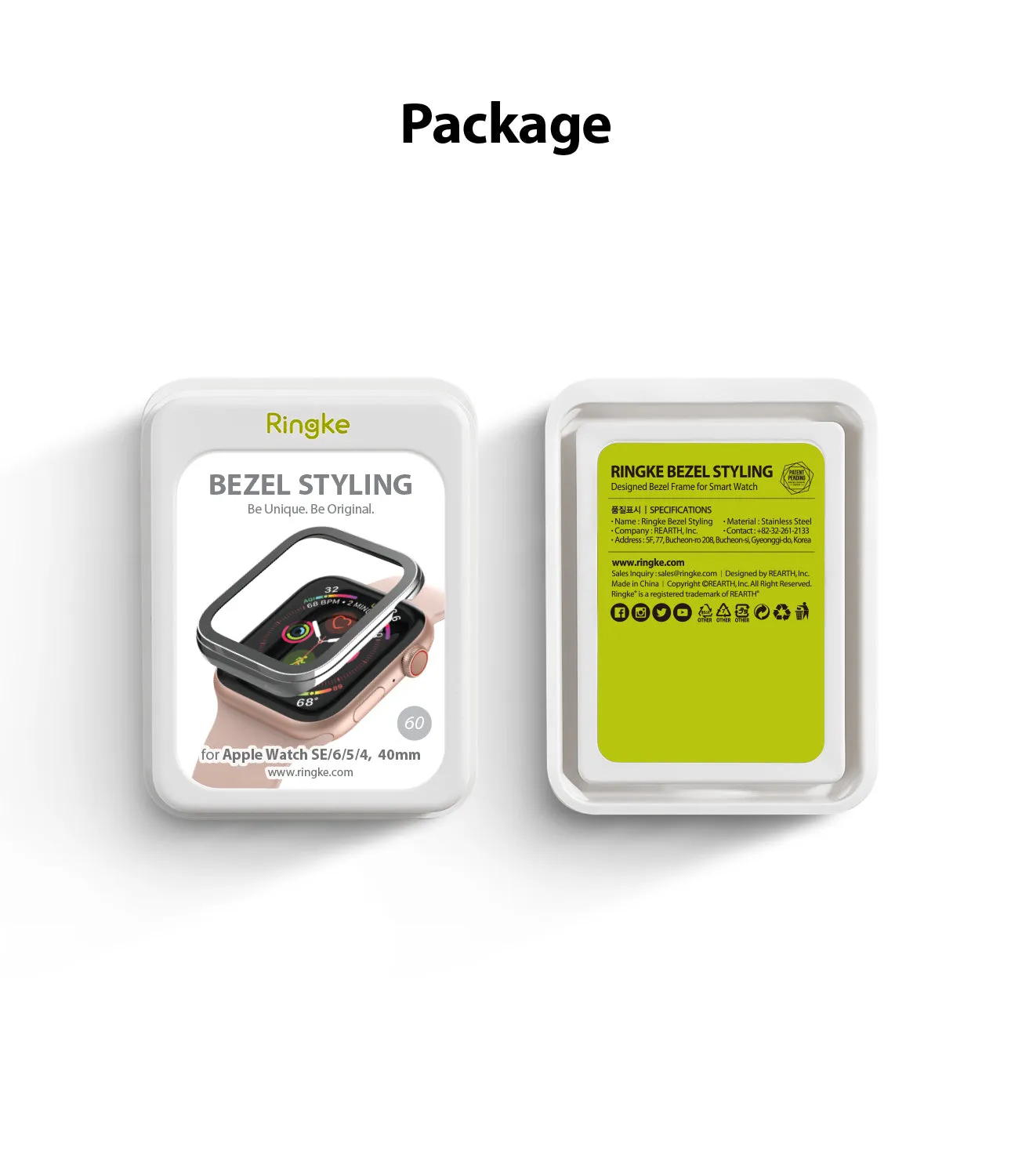 Affordable Luxury Apple Watch Series 6 / SE / 5 / 4 (40mm) | Premium Bezel Styling Silver   Black  Limited Availability!