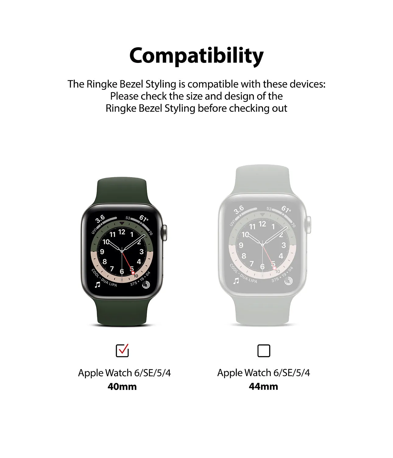 Affordable Luxury Apple Watch Series 6 / SE / 5 / 4 (40mm) | Premium Bezel Styling Silver   Black  Limited Availability!