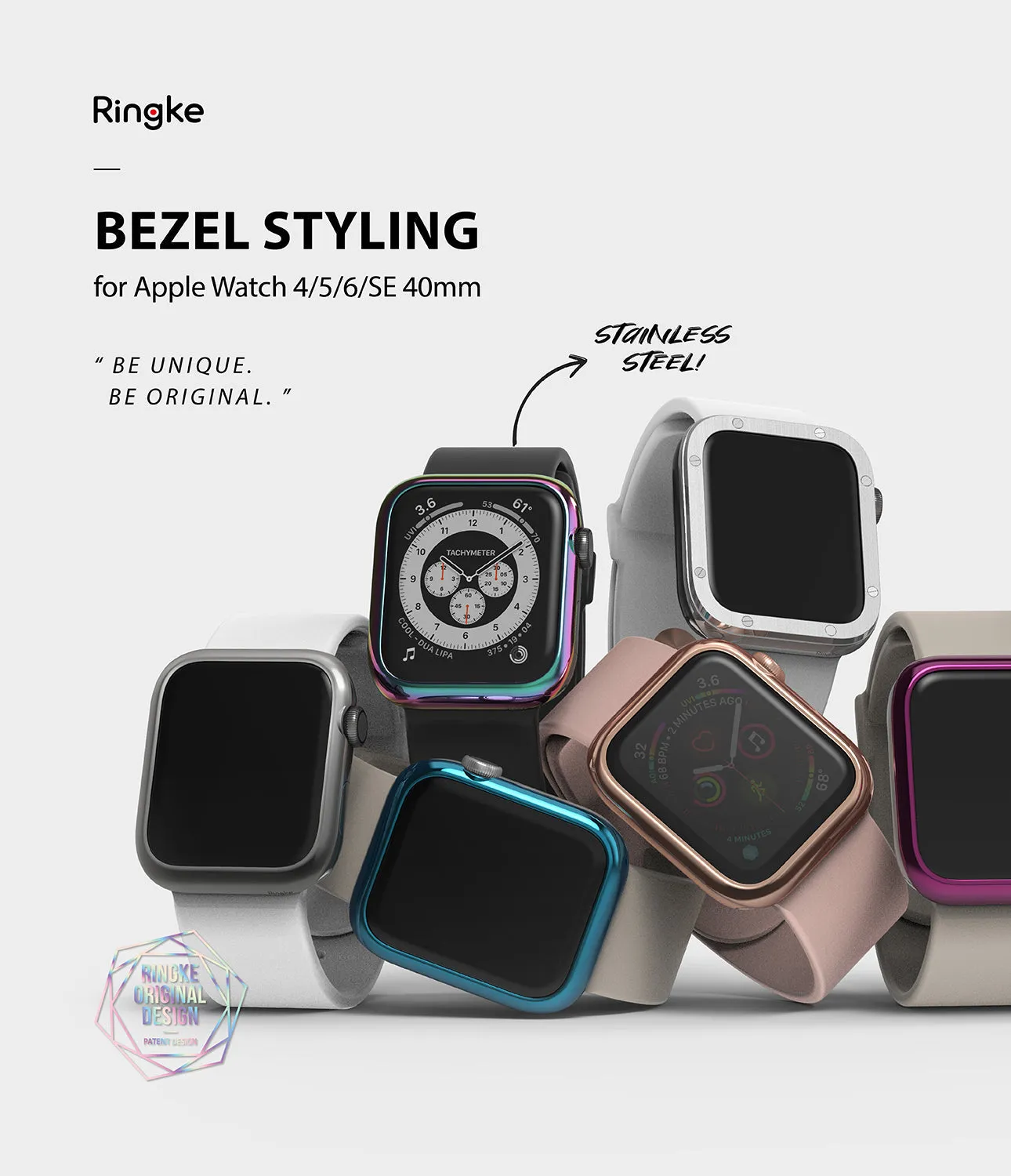 Affordable Luxury Apple Watch Series 6 / SE / 5 / 4 (40mm) | Premium Bezel Styling Silver   Black  Limited Availability!