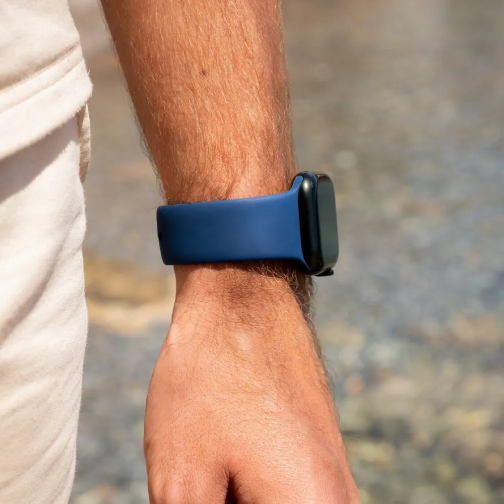 Affordable Luxury Apple Watch Silicone Strap (Blue)  Stylish & Comfortable