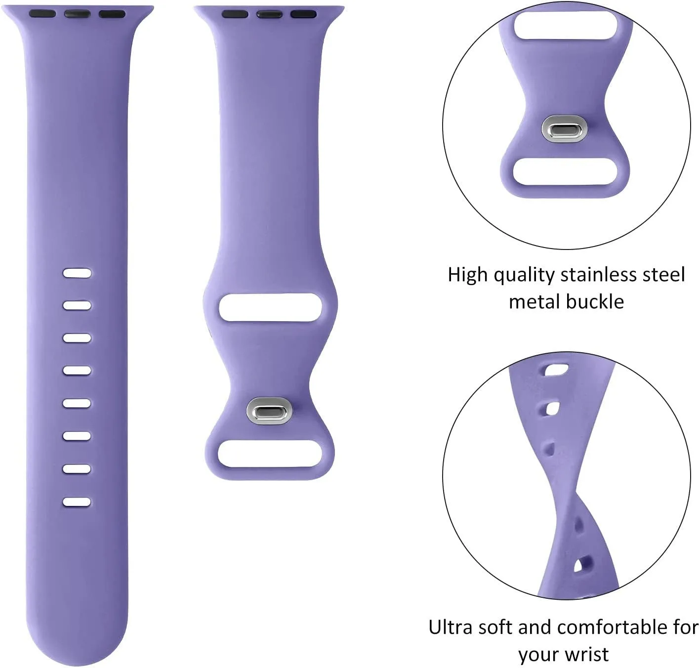 Affordable Luxury Apple Watch Silicone Strap Classic (Purple)  Today Only!