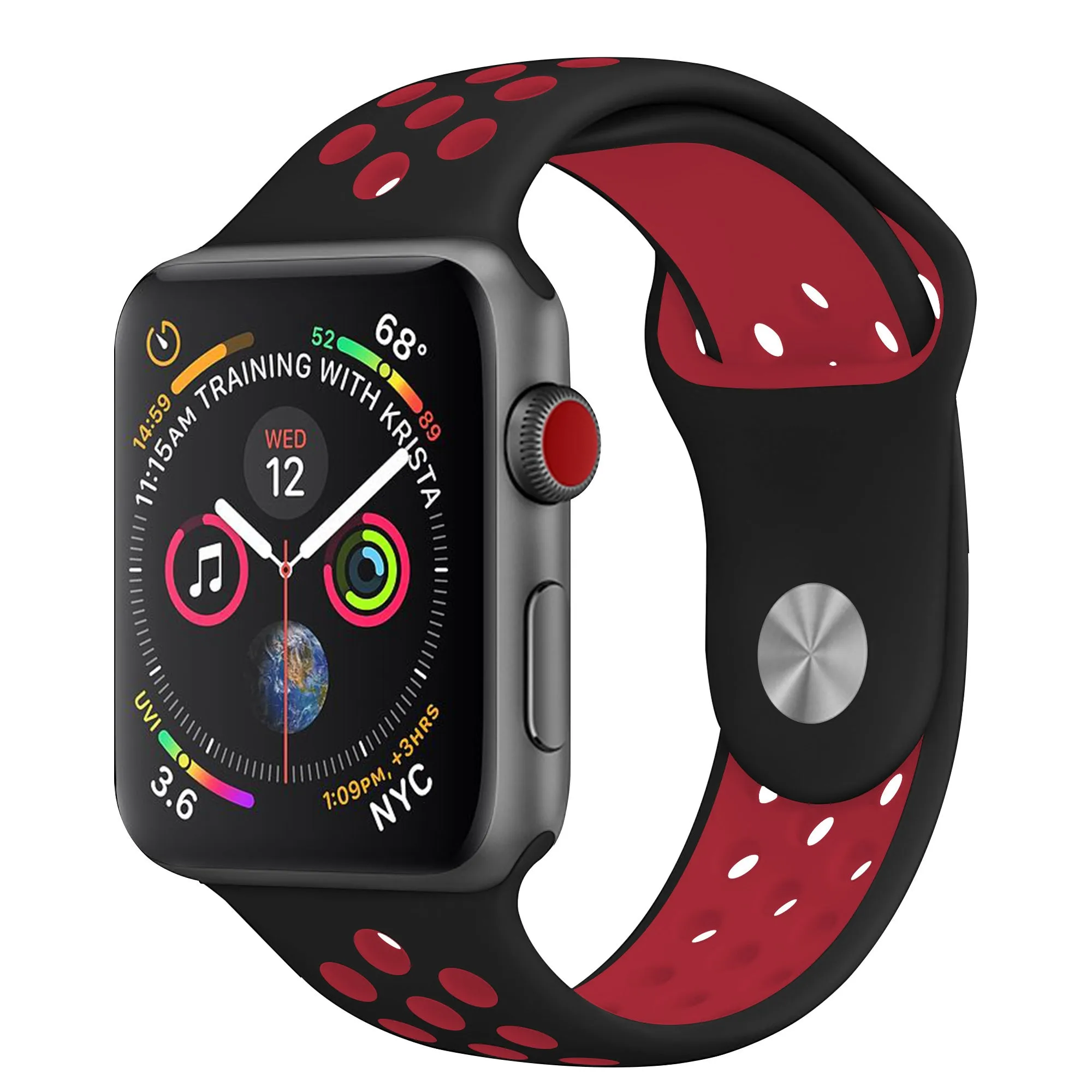 Affordable Luxury Apple Watch Sport Strap   TPU Case (Black/Red)  Dont Miss Out!